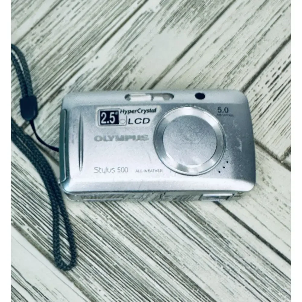 Vtg Olympus Stylus 500 All Weather 5MP Digital Camera w/Battery & Charger Tested - Picture 9 of 9